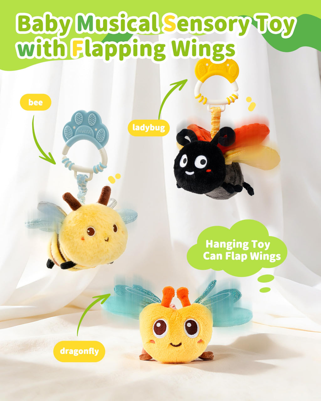 Jollybaby Music Flying Insect Tummy Time Sensory Toy