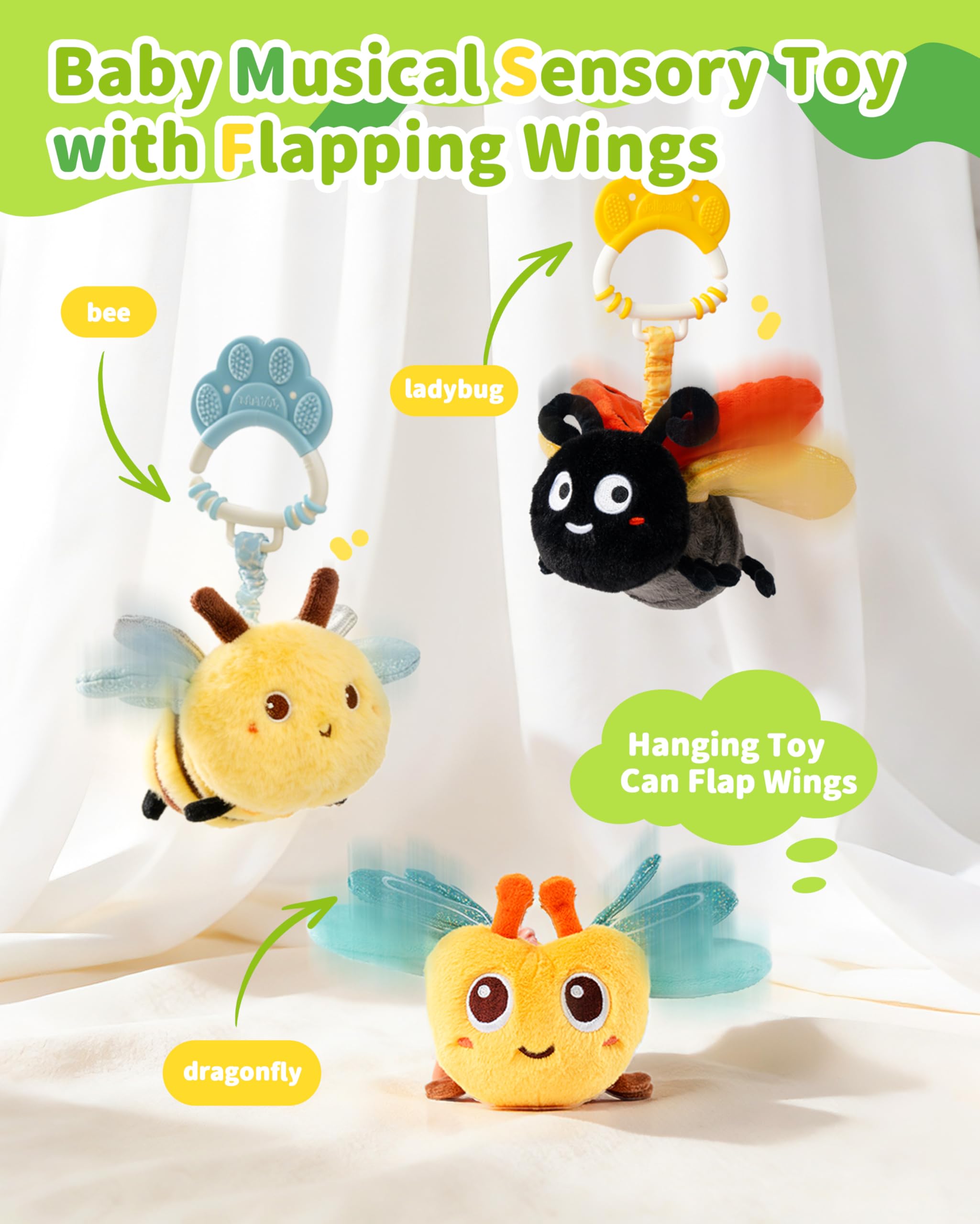 Jollybaby Music Flying Insect Tummy Time Sensory Toy