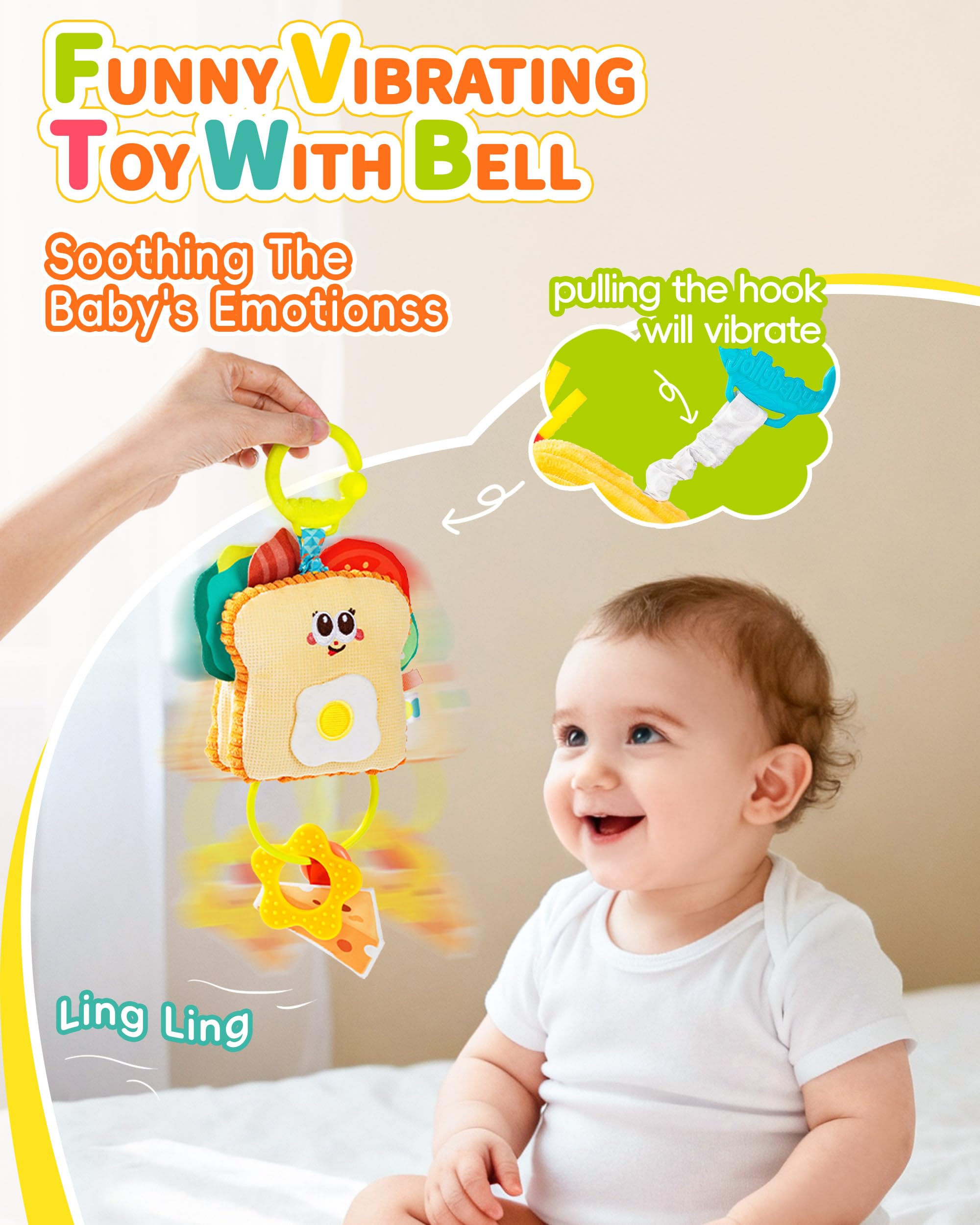 Jollybaby Pull Vibration Hanging Toy for Car Seat Stroller