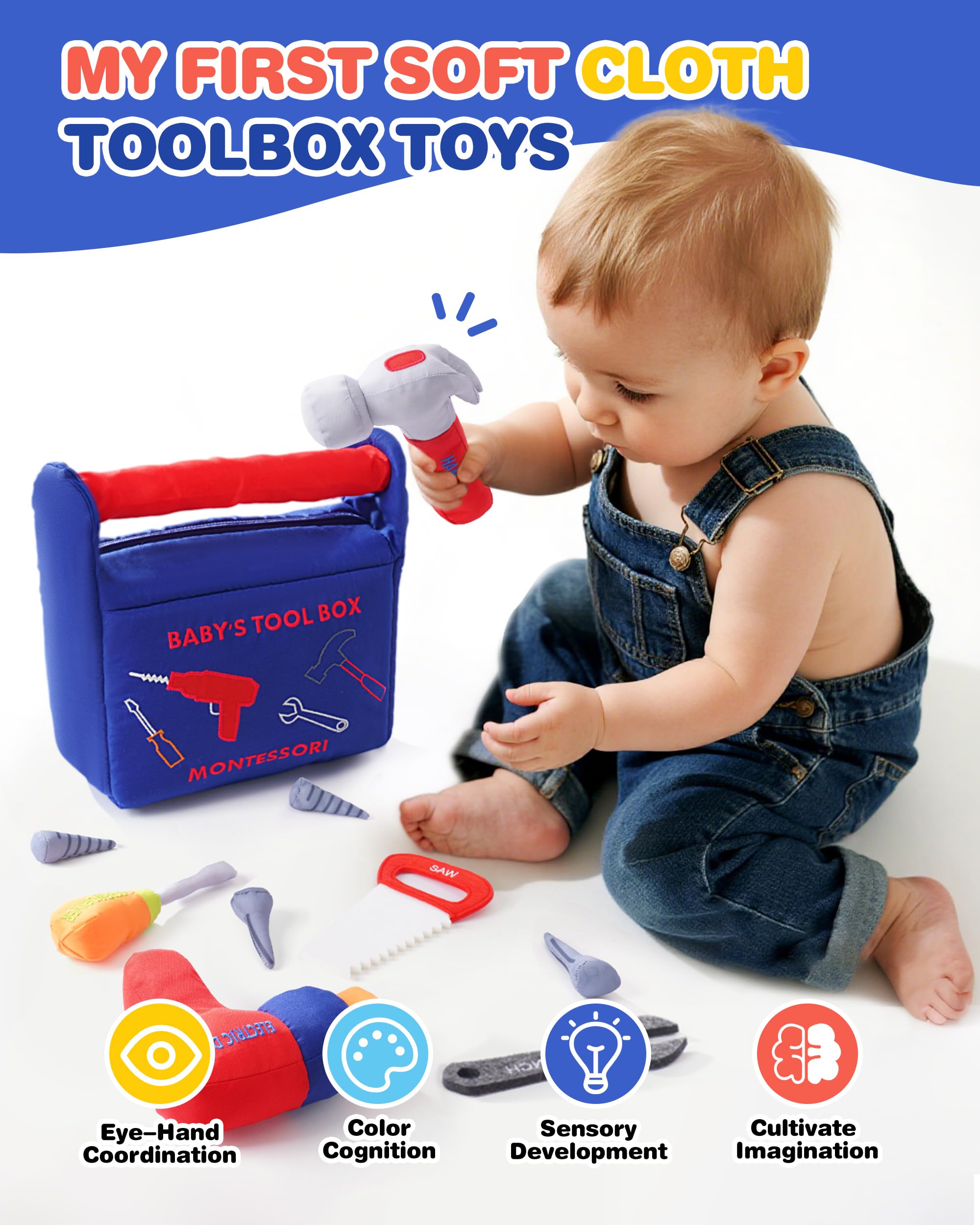 Jollybaby Soft Montessori Tool Box Set Toy for Boy