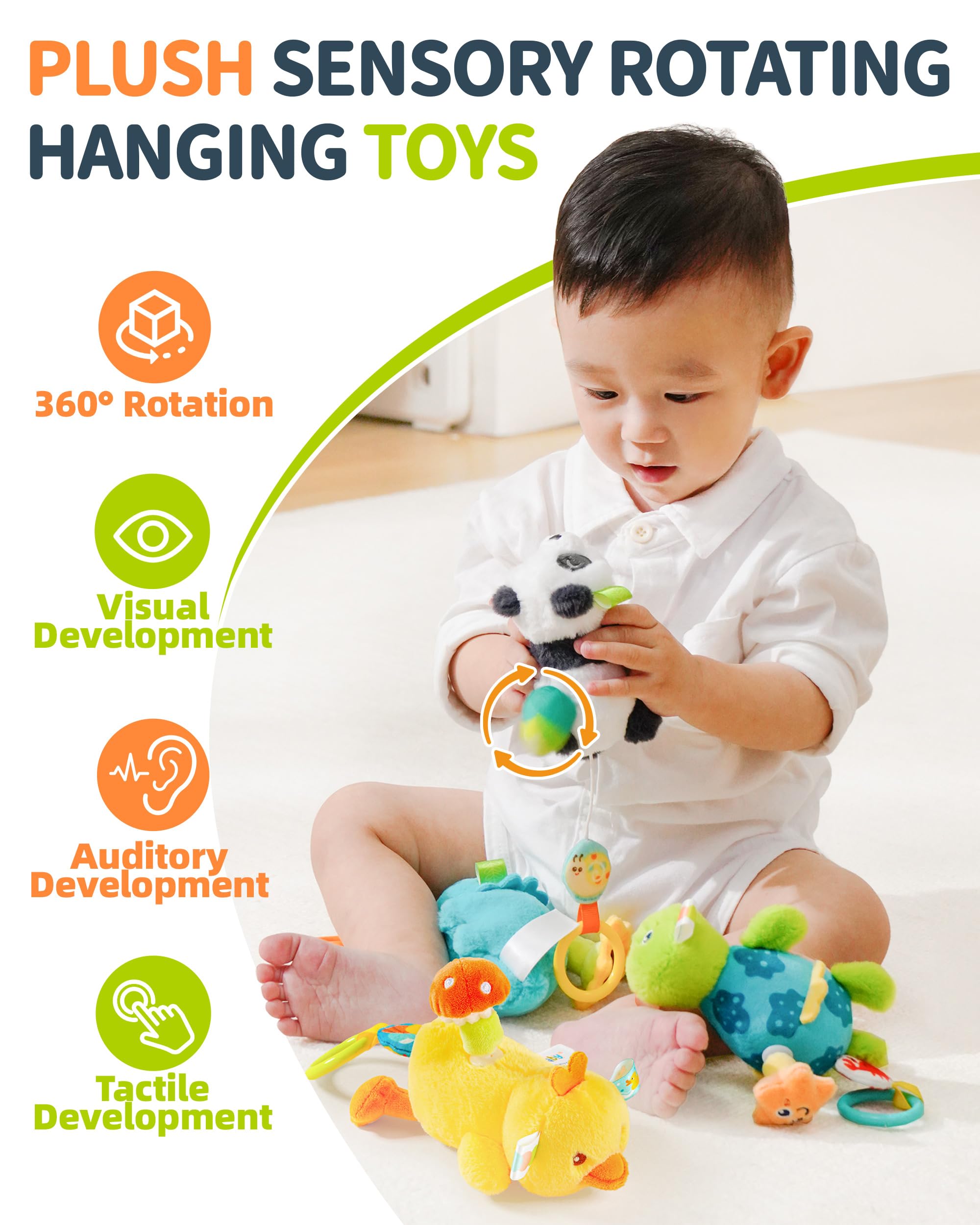 Jollybaby Baby Rattles & Soft Plush Spinner Toy