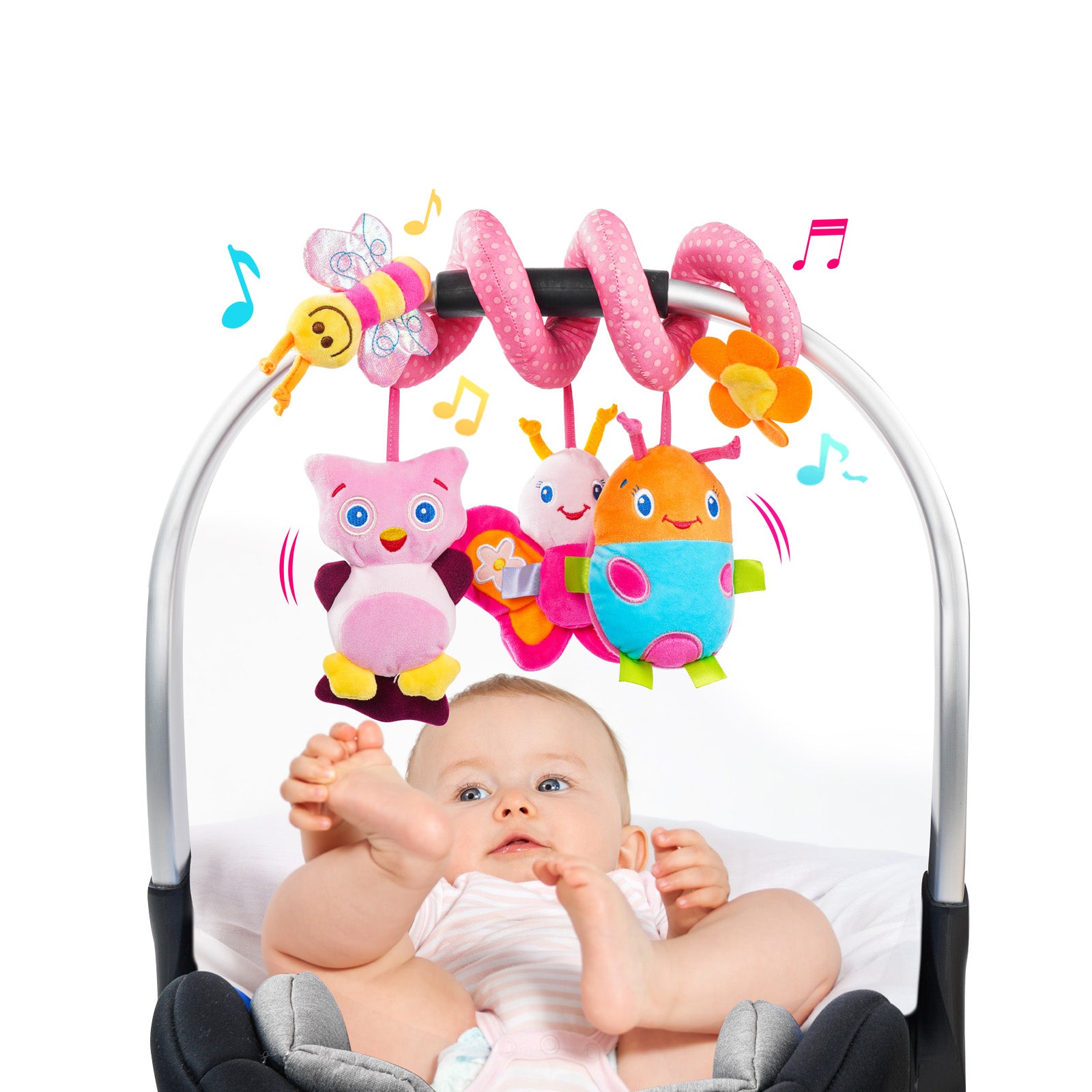 Jollybaby Crib Stroller Car Seat Spiral Toys for Baby