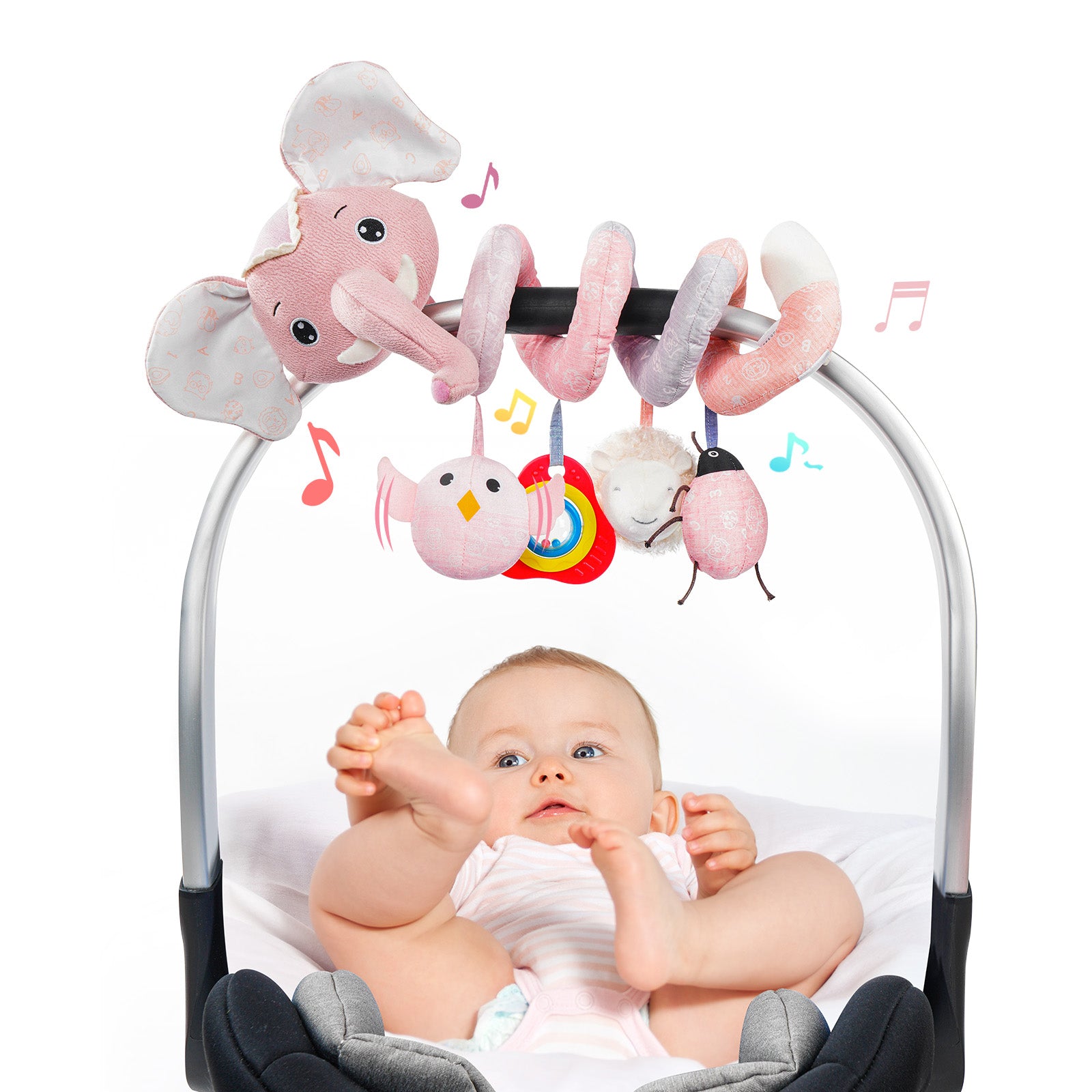 Jollybaby Crib Stroller Car Seat Spiral Toys for Baby