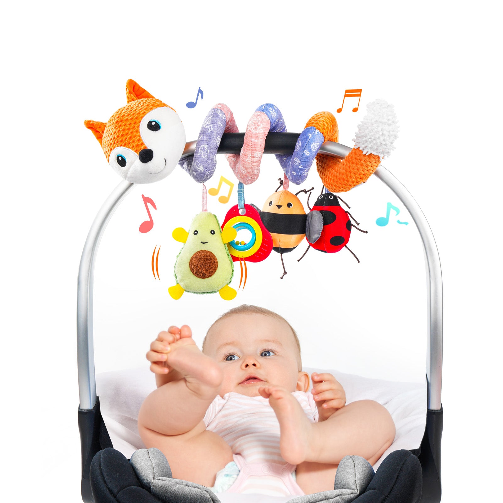 Jollybaby Crib Stroller Car Seat Spiral Toys for Baby