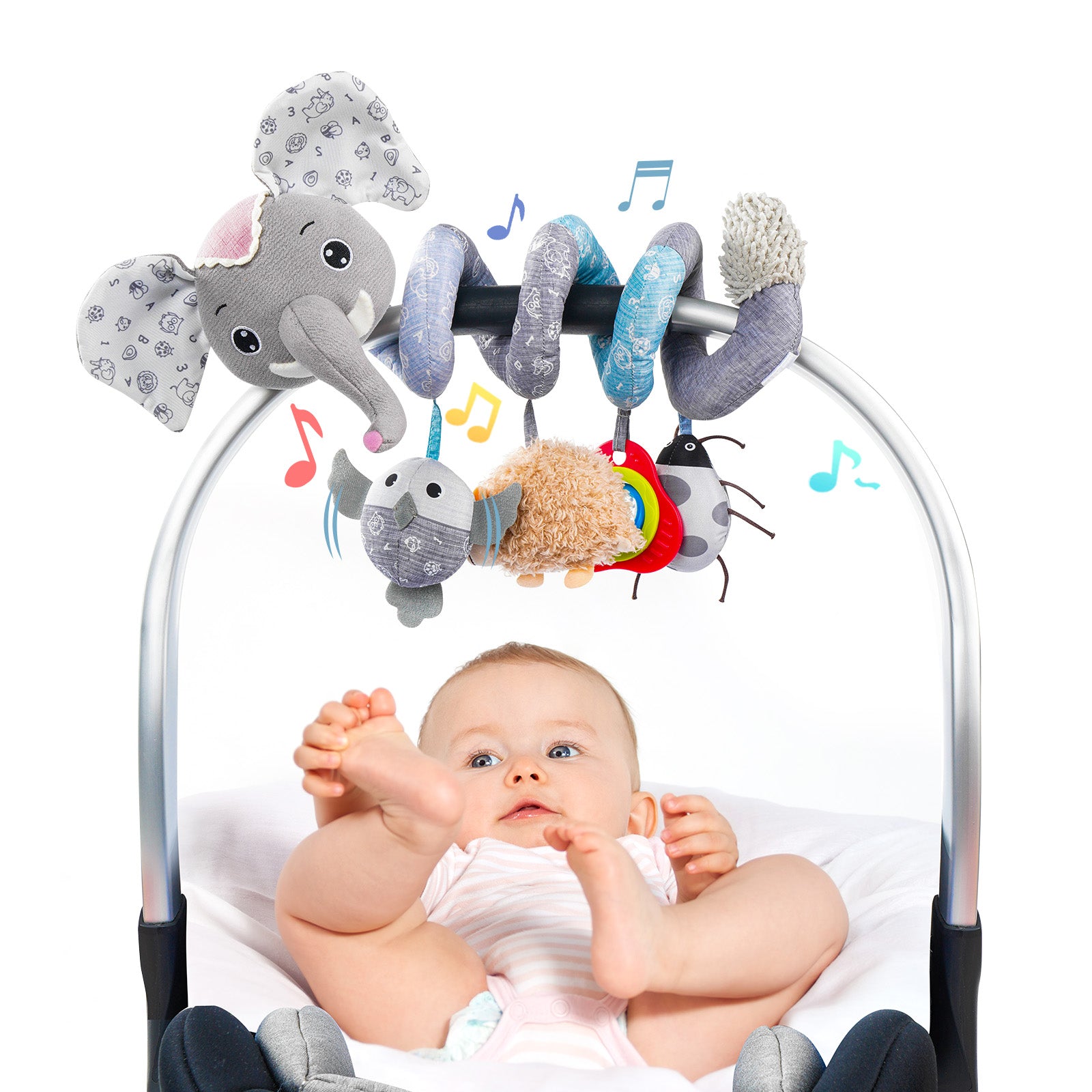 Jollybaby Crib Stroller Car Seat Spiral Toys for Baby