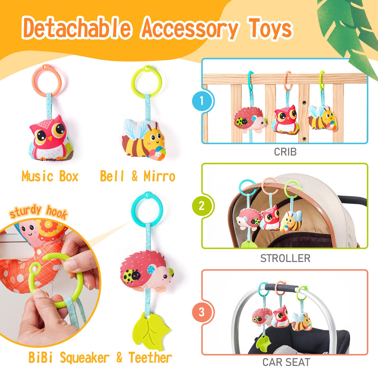 Jollybaby Spiral Hanging Toys for Baby Stroller Car Seat