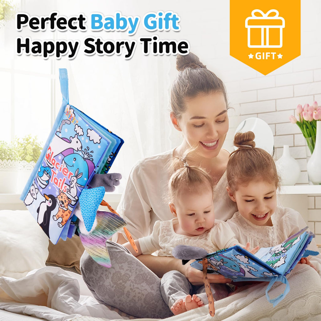 Jollybaby Soft Cloth Touch & Feel Crinkle Books for Baby