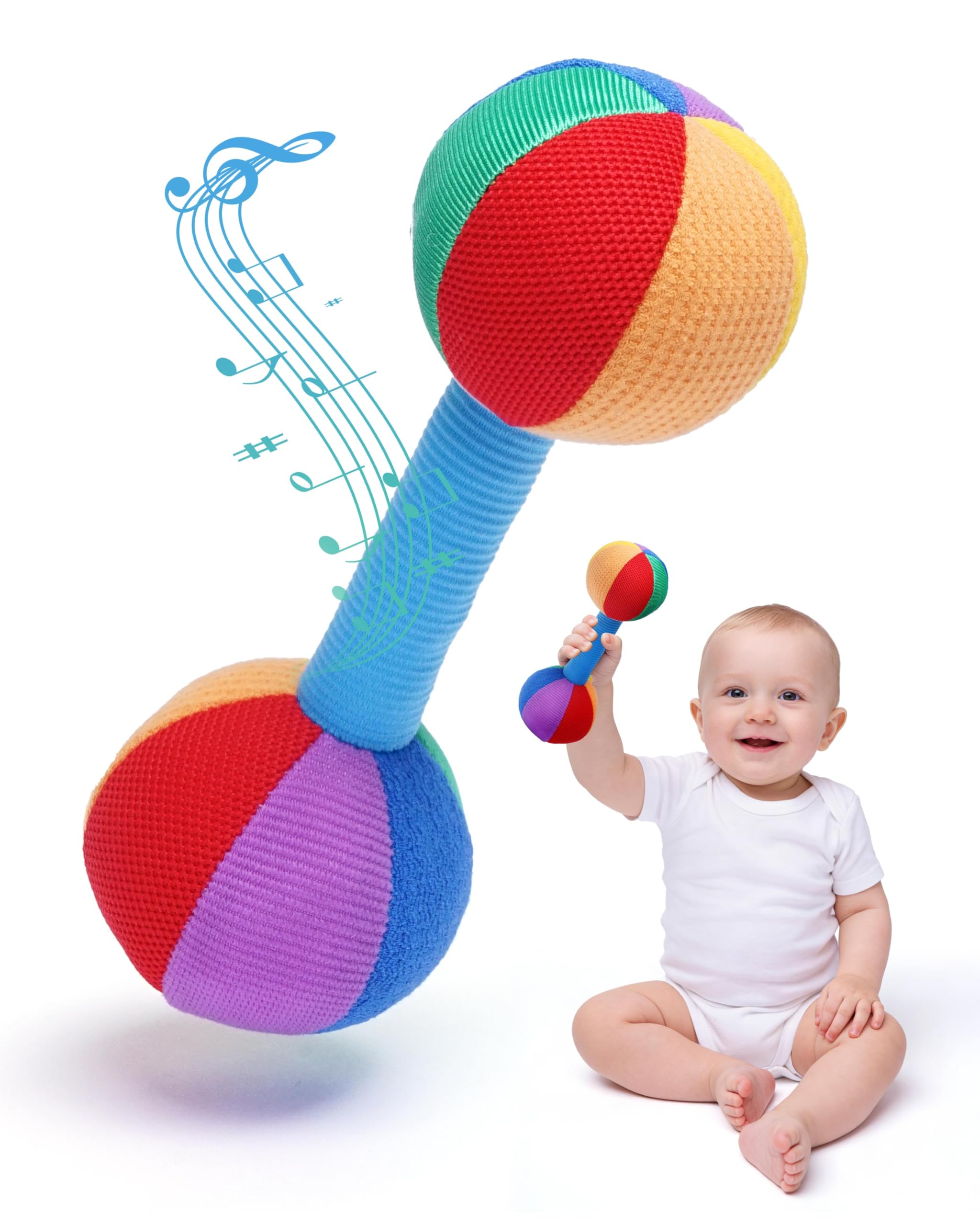 Jollybaby Soft Plush Stuffer Rattle Dumb-Bell Toys