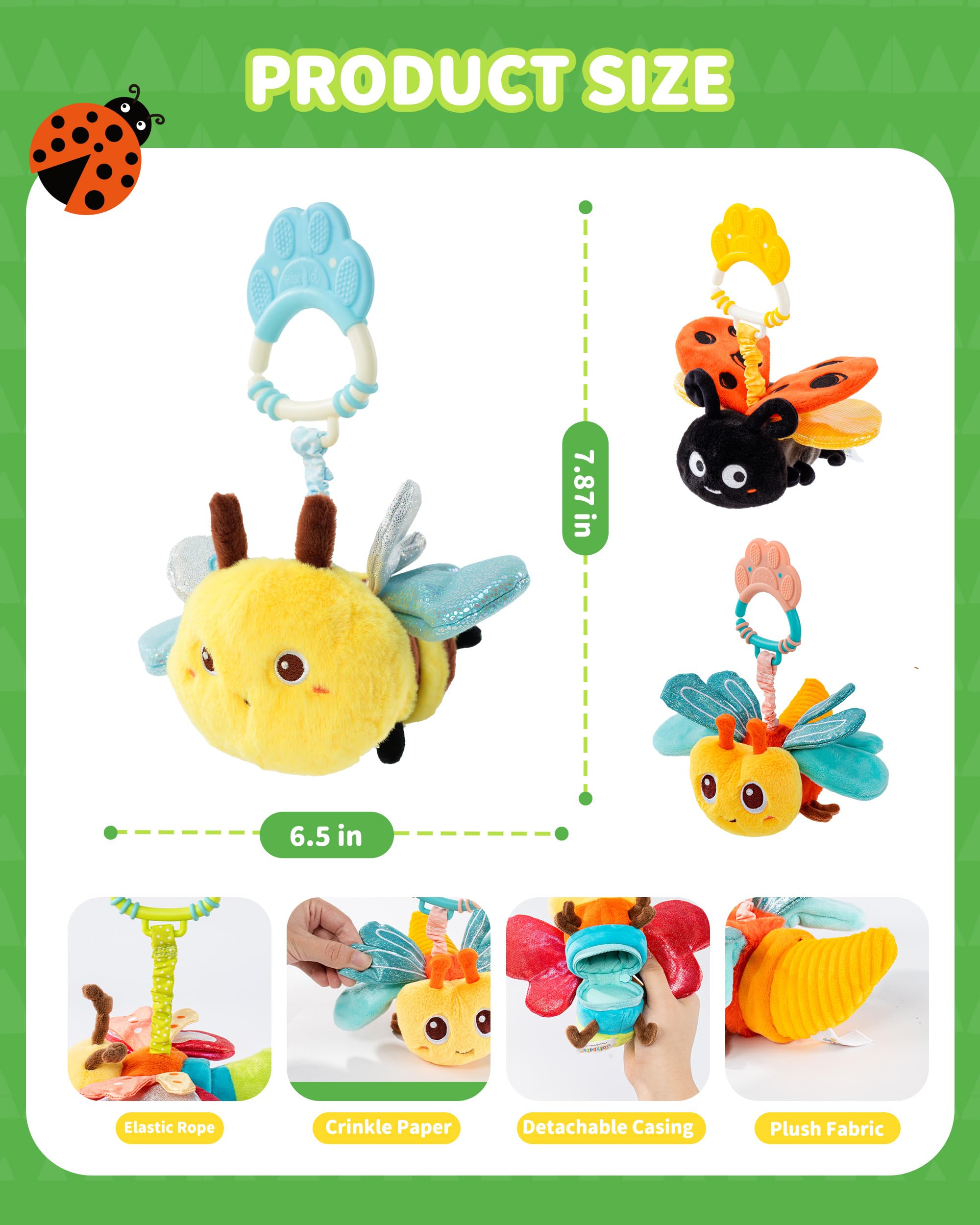 Jollybaby Music Flying Insect Tummy Time Sensory Toy