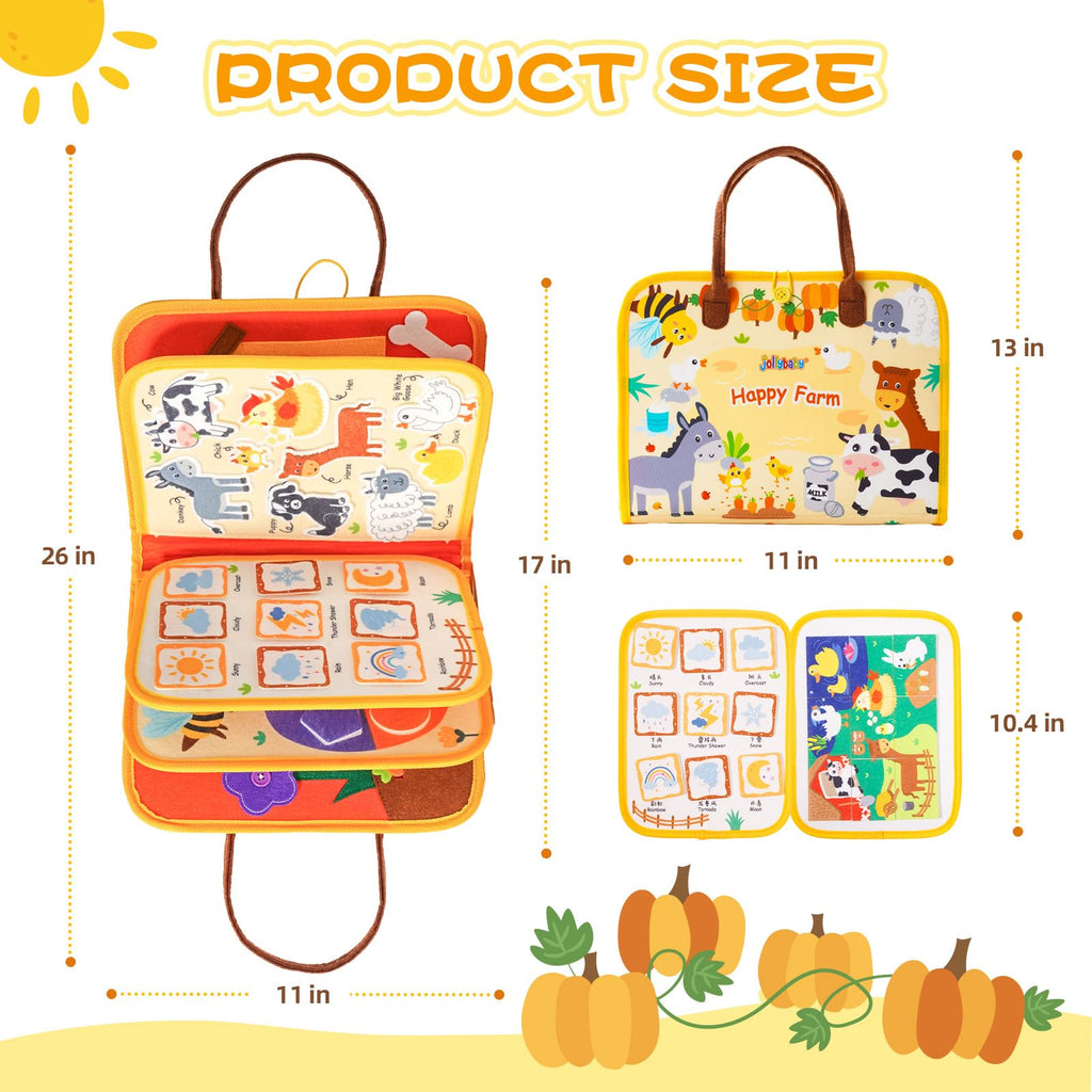 Jollybaby Montessori Activity Busy Book for Toddlers