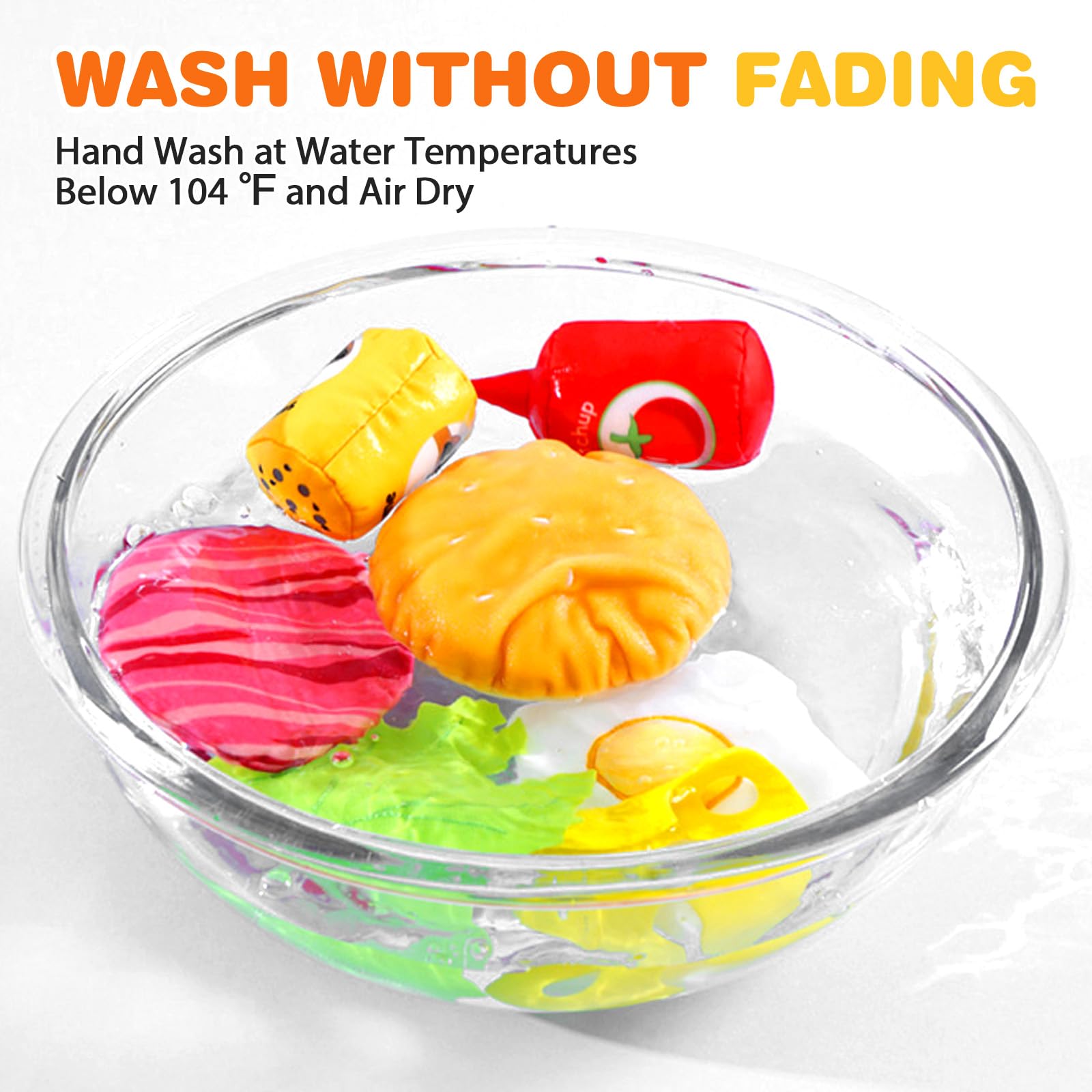 Jollybaby Soft Plush Stuffed Burger Pretend Play Food Toy
