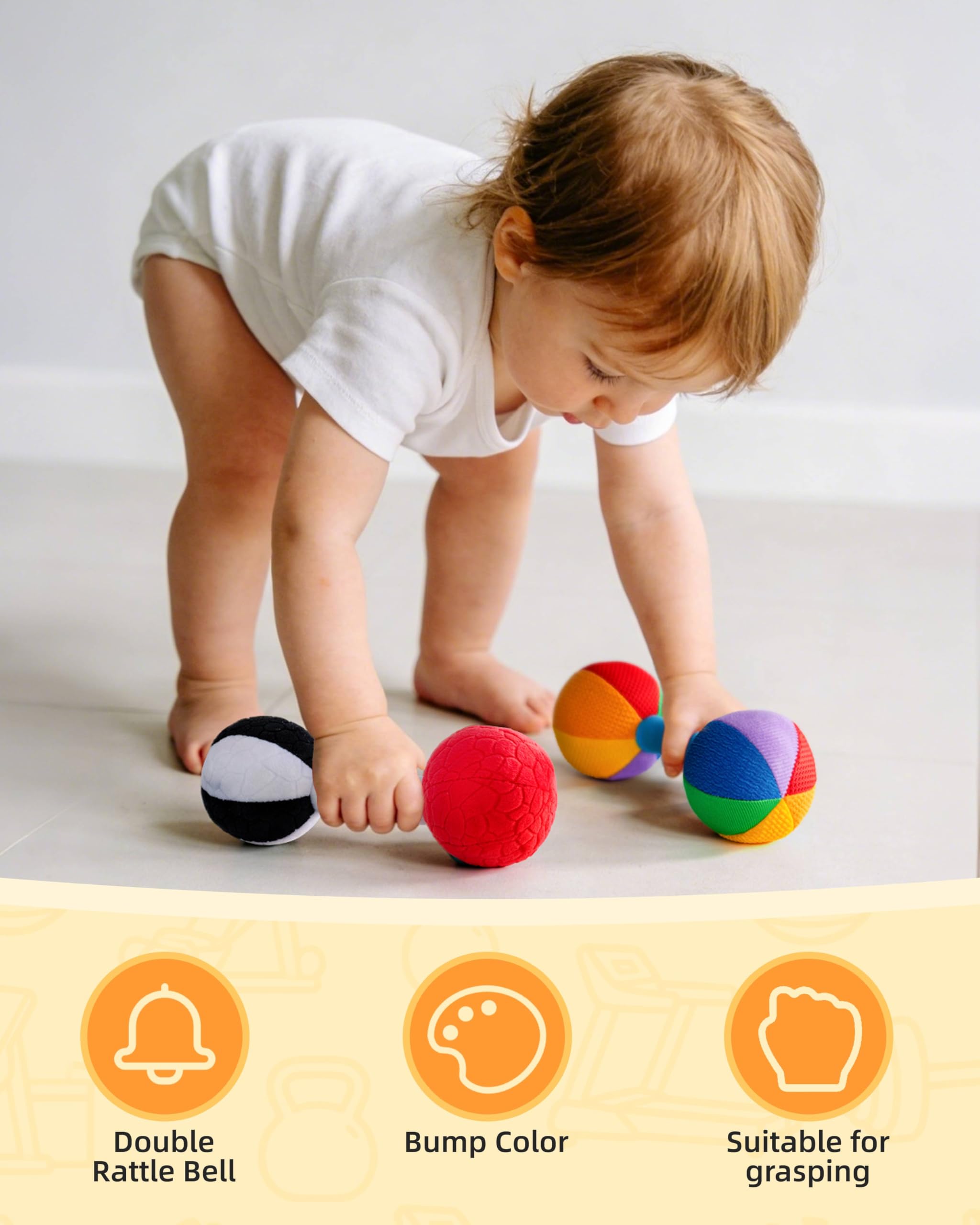 Jollybaby Soft Plush Stuffer Rattle Dumb-Bell Toys