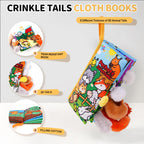 Jollybaby Soft Cloth Touch & Feel Crinkle Books for Baby