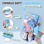 Jollybaby Soft Cloth Touch & Feel Crinkle Books for Baby