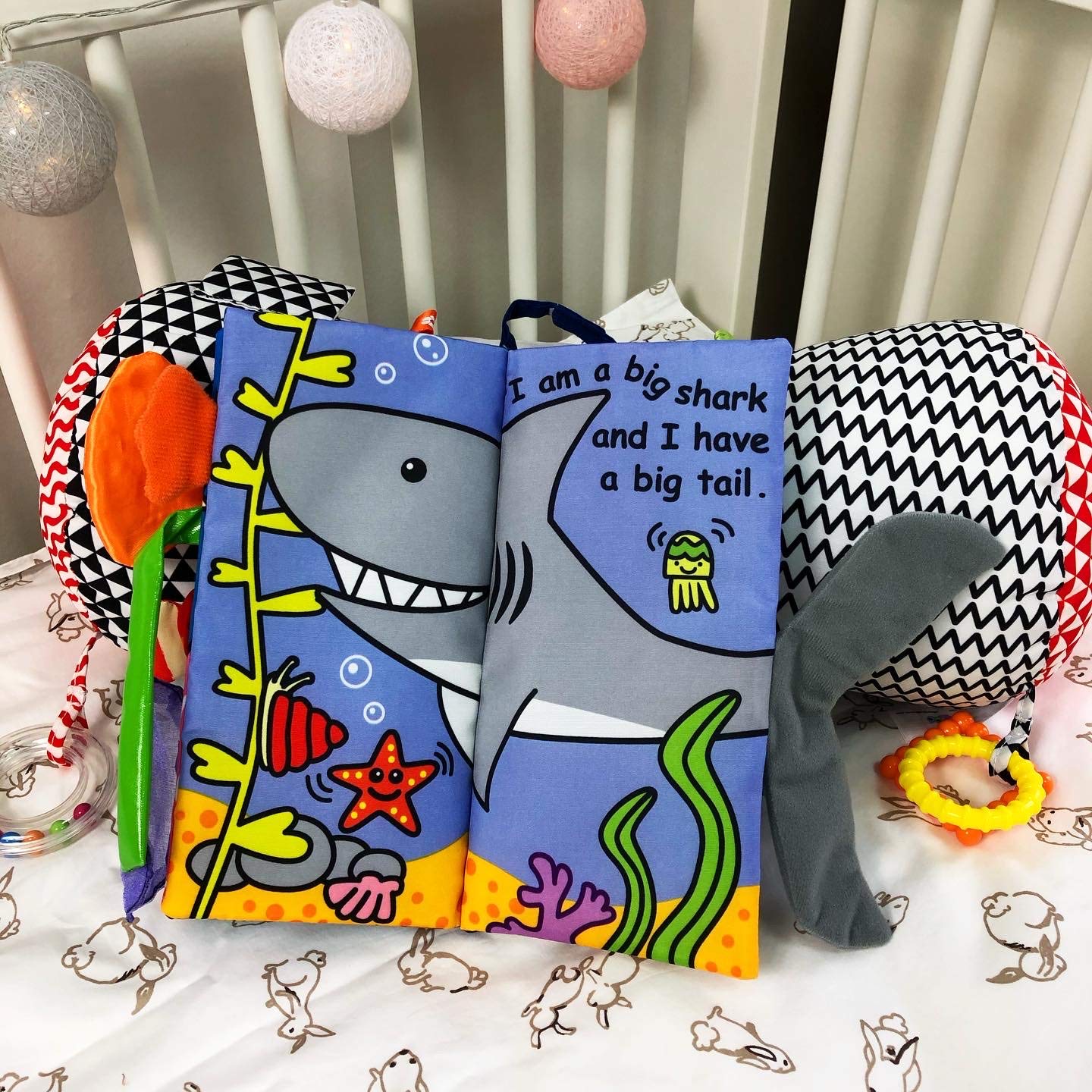 Jollybaby Soft Cloth Touch & Feel Crinkle Books for Baby
