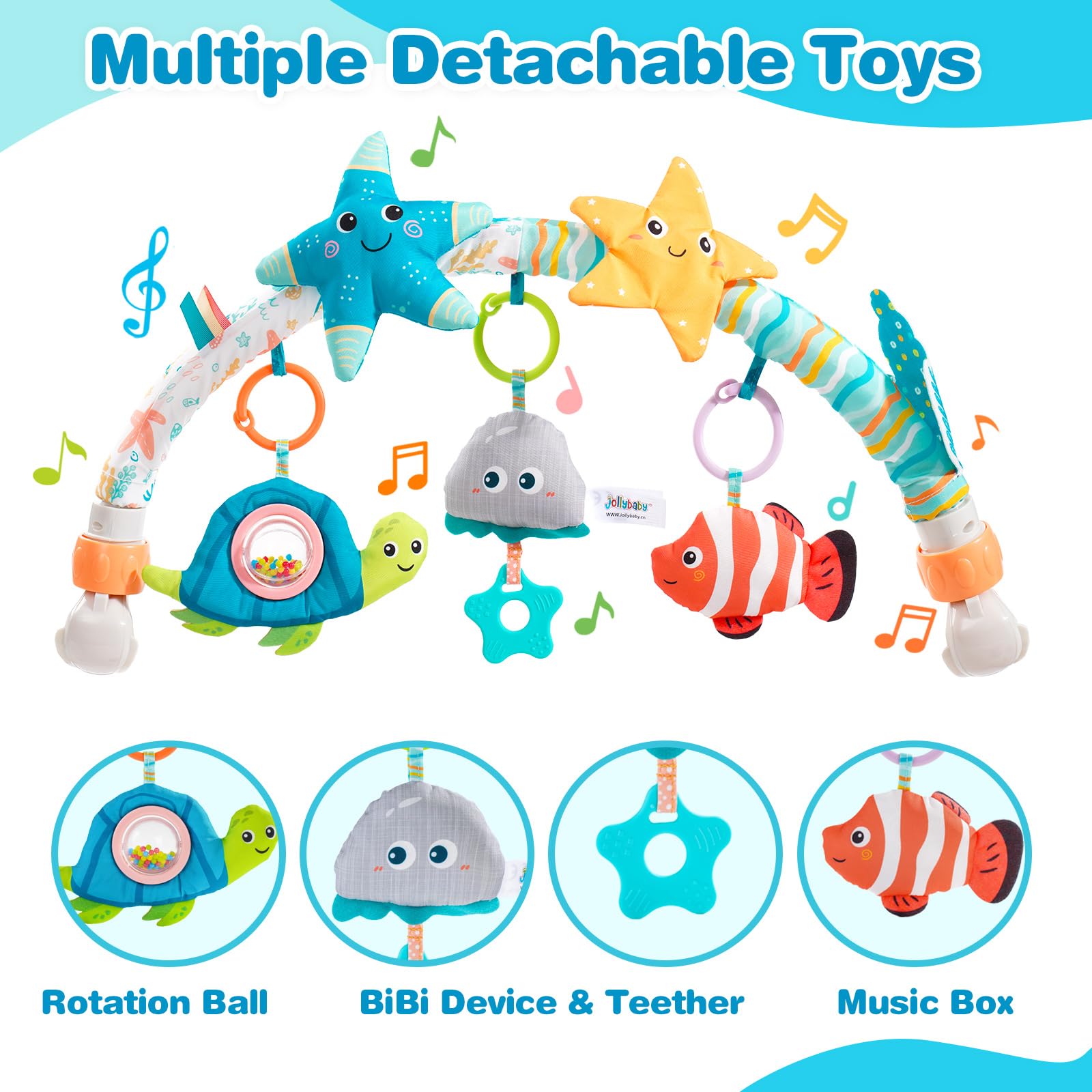 Jollybaby Bassinet Stroller Crib Mobile Toy for Baby