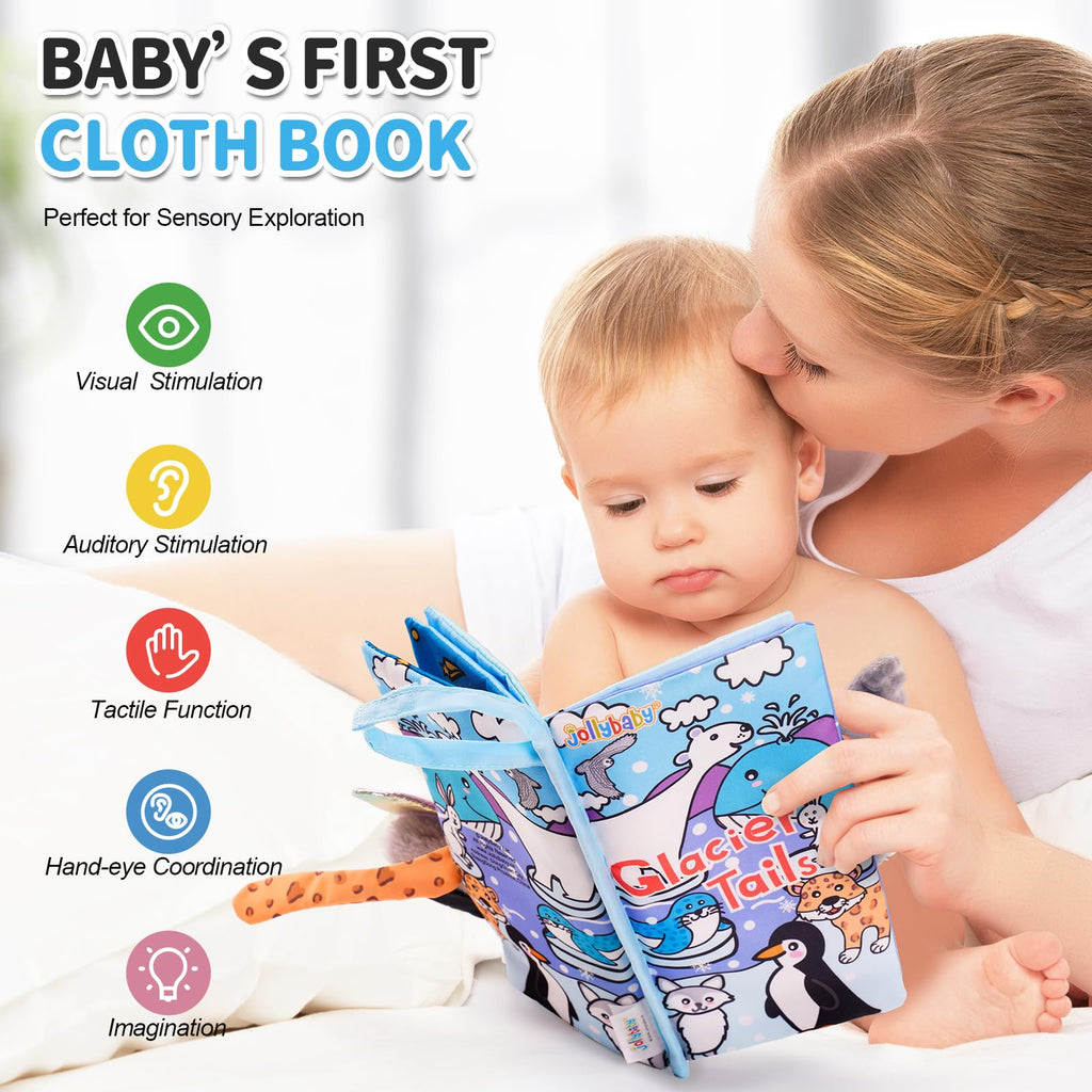 Jollybaby Soft Cloth Touch & Feel Crinkle Books for Baby