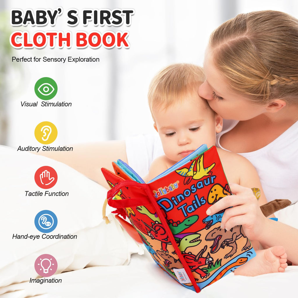 Jollybaby Soft Cloth Touch & Feel Crinkle Books for Baby