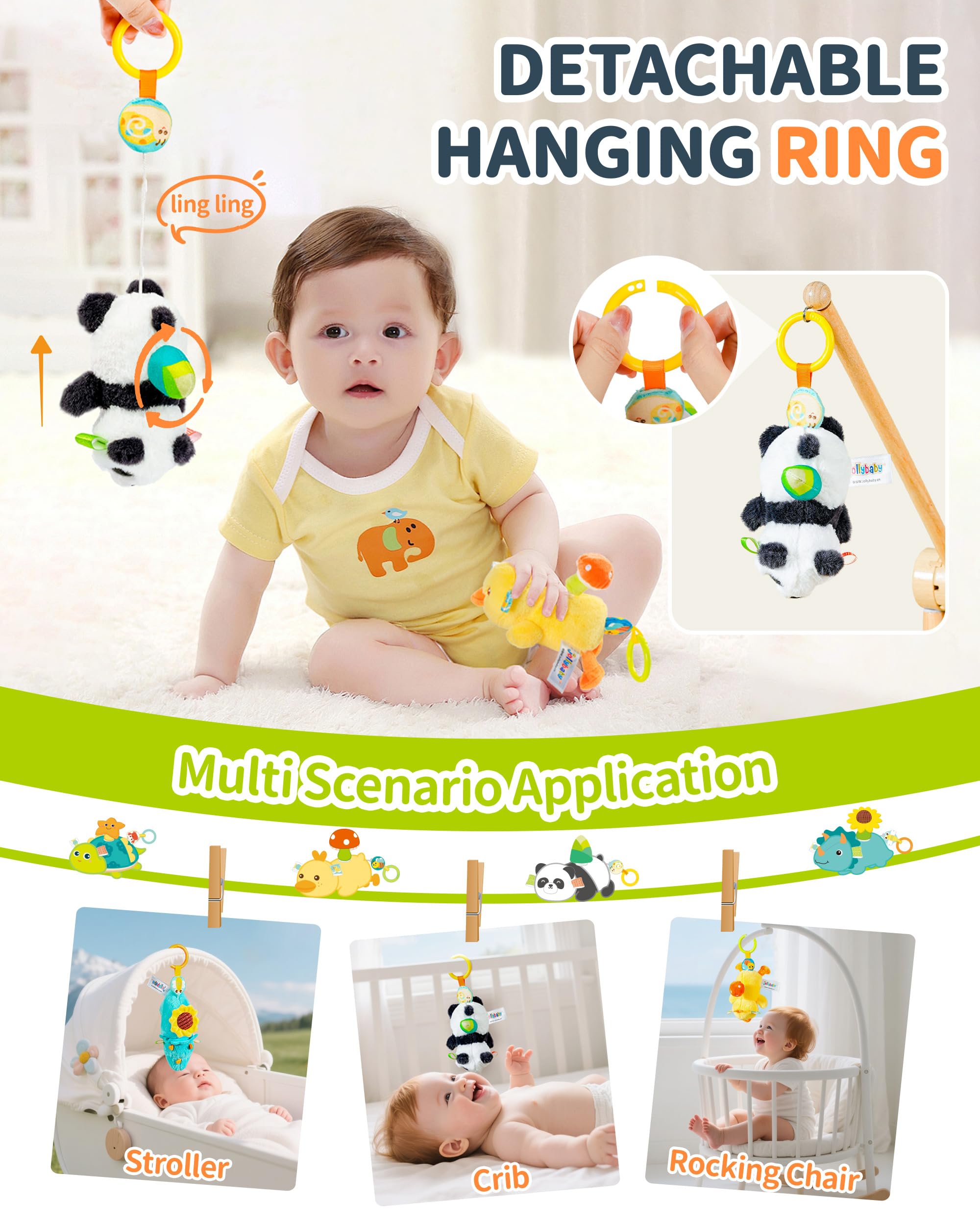 Jollybaby Baby Rattles & Soft Plush Spinner Toy