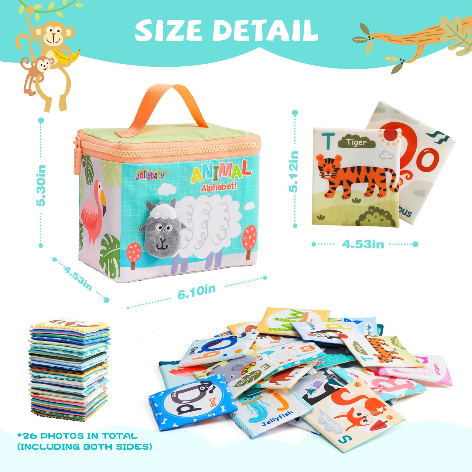 Jollybaby Reusable Soft Flash Cards for Toddler