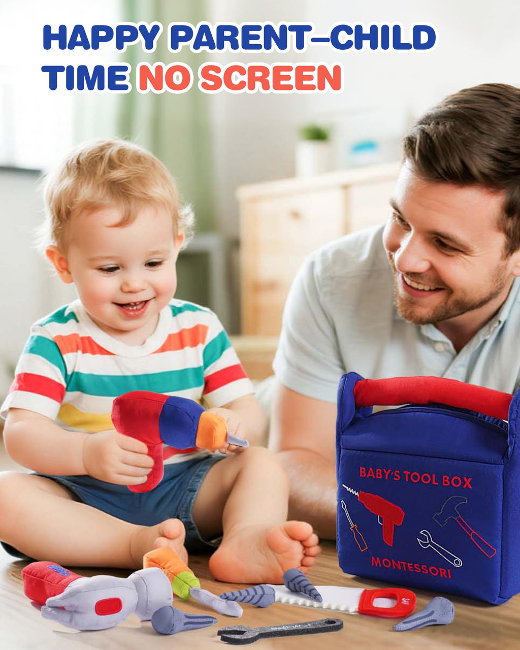 Jollybaby Soft Montessori Tool Box Set Toy for Boy