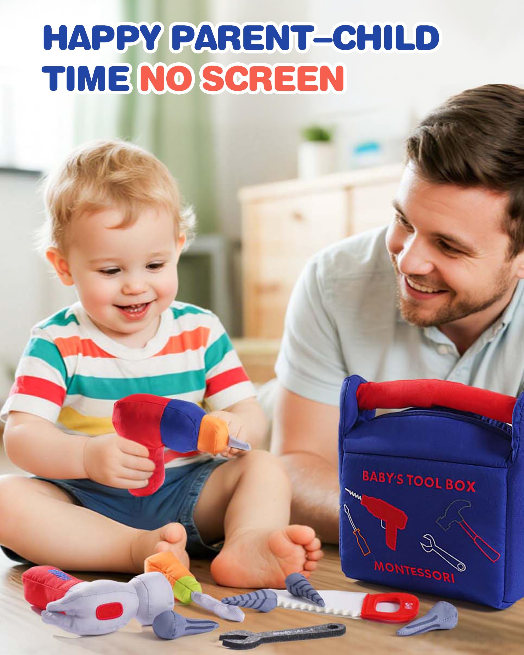 Jollybaby Soft Montessori Tool Box Set Toy for Boy