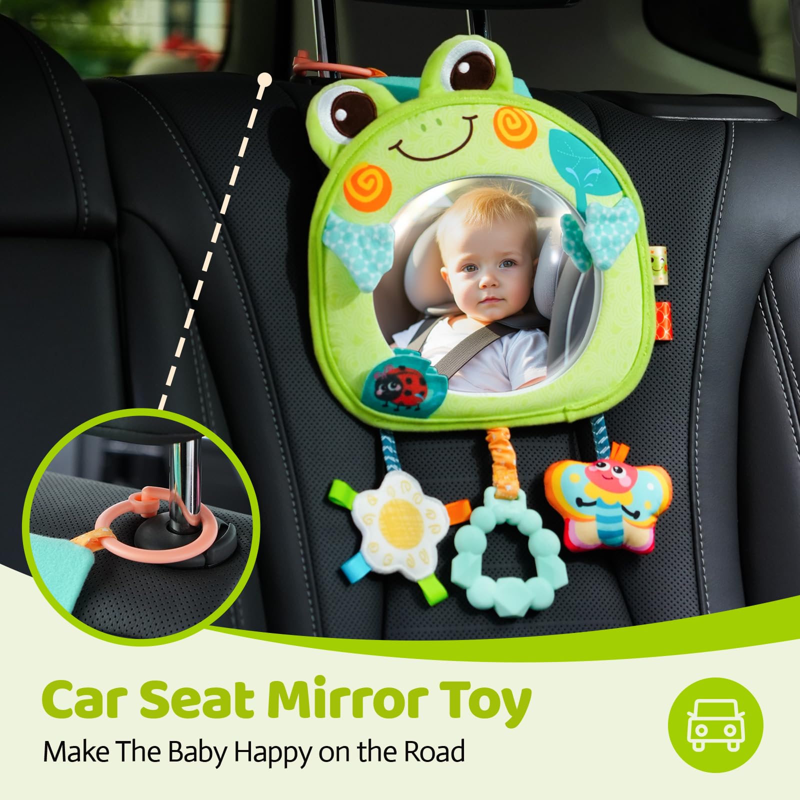 Jollybaby Car Seat Mirror Toy for Baby Rear Facing
