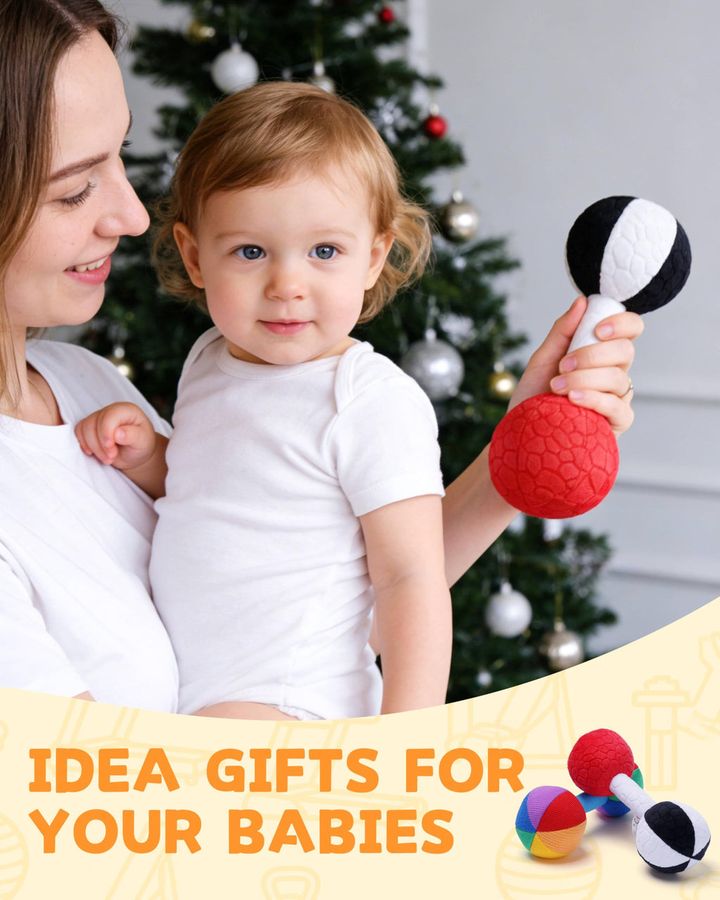 Jollybaby Soft Plush Stuffer Rattle Dumb-Bell Toys
