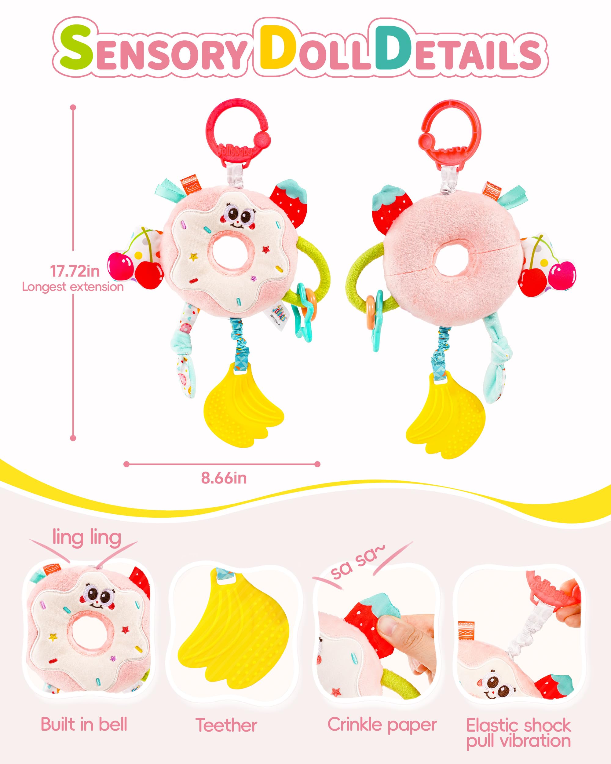 Jollybaby Pull Vibration Hanging Toy for Car Seat Stroller
