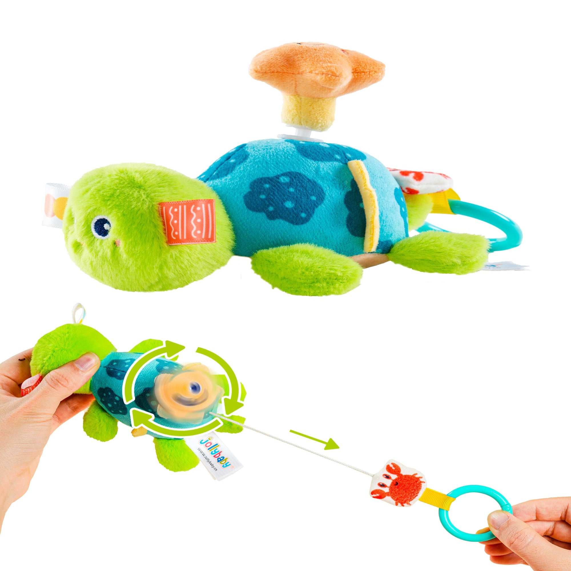 Jollybaby Baby Rattles & Soft Plush Spinner Toy