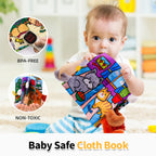 Jollybaby Soft Cloth Touch & Feel Crinkle Books for Baby