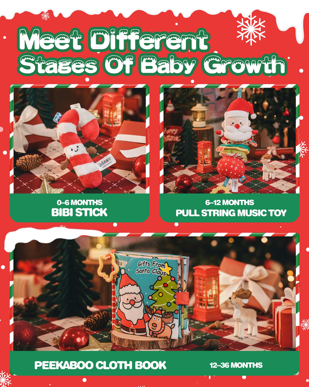 Jollybaby My Baby First Christmas Toys Set for Toddler