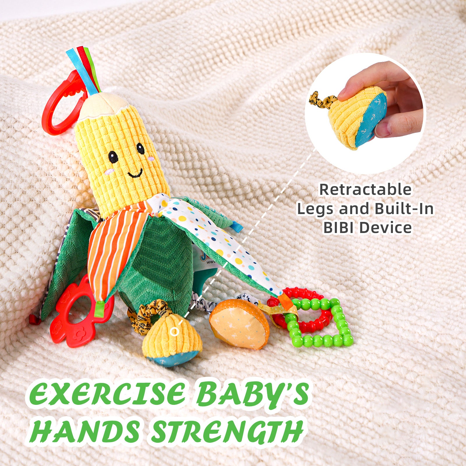 Jollybaby Soft Baby Rattle Hanging Toy for Car Seat Stroller