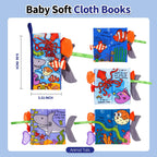 Jollybaby Soft Cloth Touch & Feel Crinkle Books for Baby