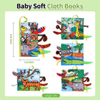 Jollybaby Soft Cloth Touch & Feel Crinkle Books for Baby