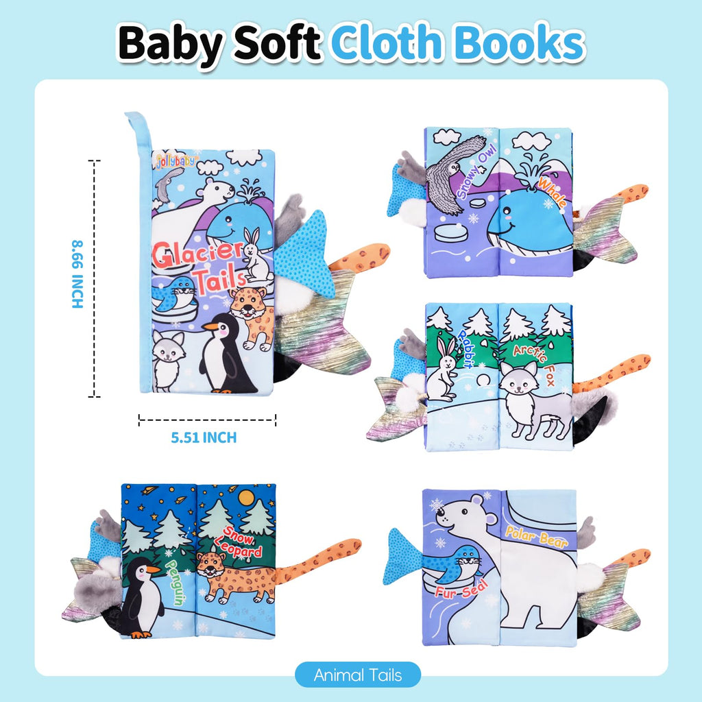 Jollybaby Soft Cloth Touch & Feel Crinkle Books for Baby
