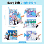 Jollybaby Soft Cloth Touch & Feel Crinkle Books for Baby