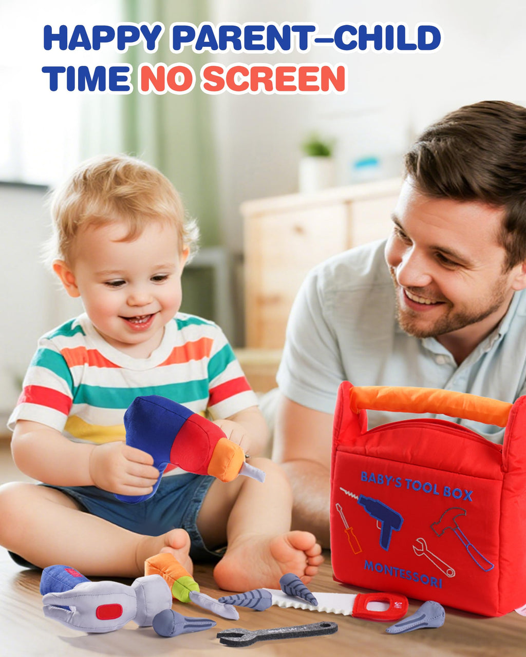 Jollybaby Soft Montessori Tool Box Set Toy for Boy