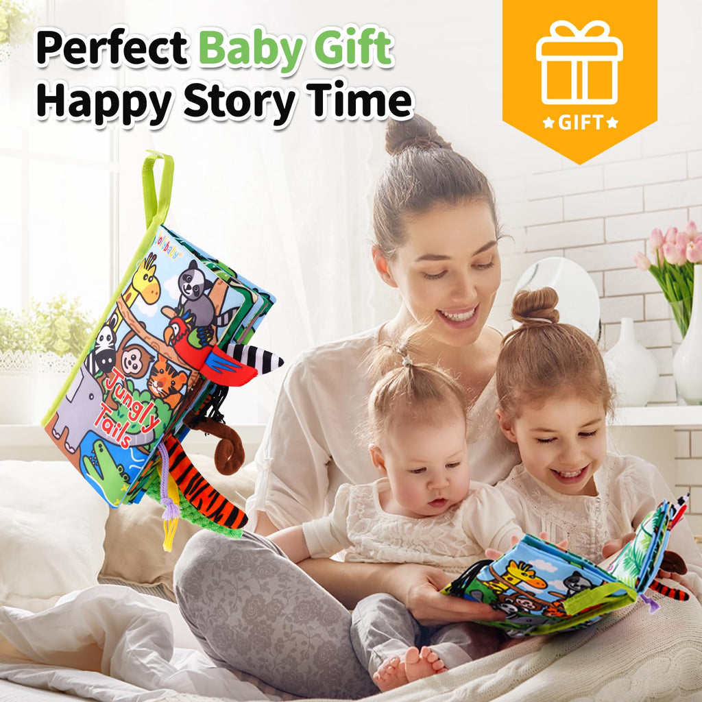 Jollybaby Soft Cloth Touch & Feel Crinkle Books for Baby