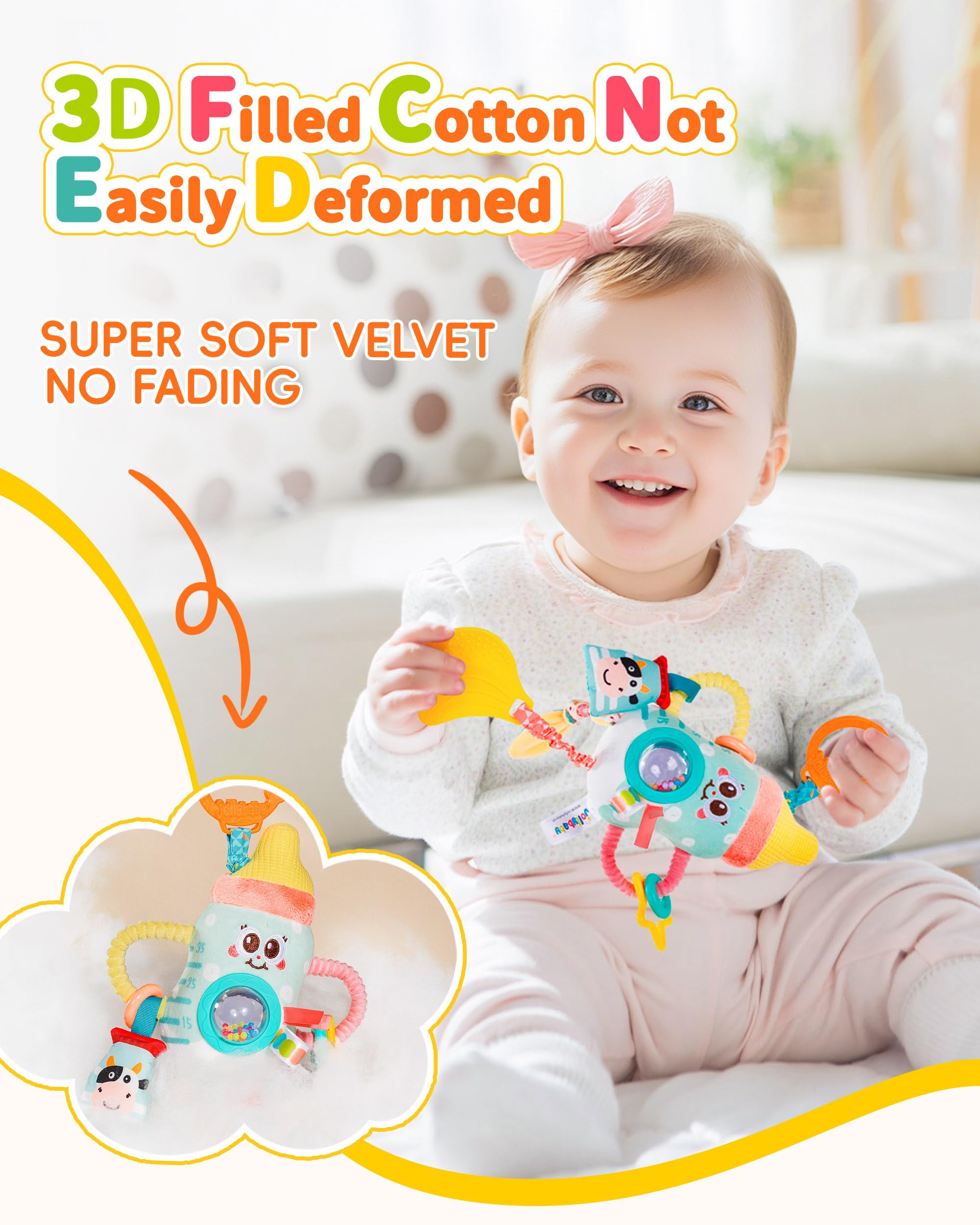 Jollybaby Pull Vibration Hanging Toy for Car Seat Stroller