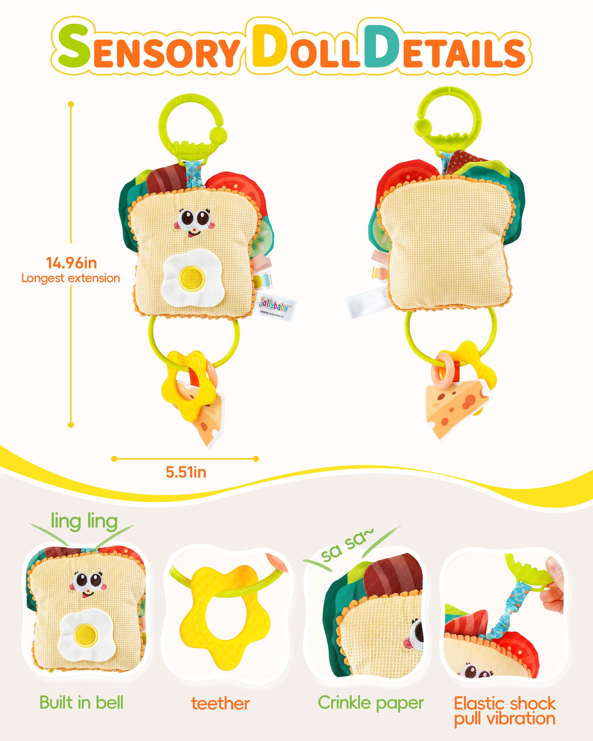 Jollybaby Pull Vibration Hanging Toy for Car Seat Stroller