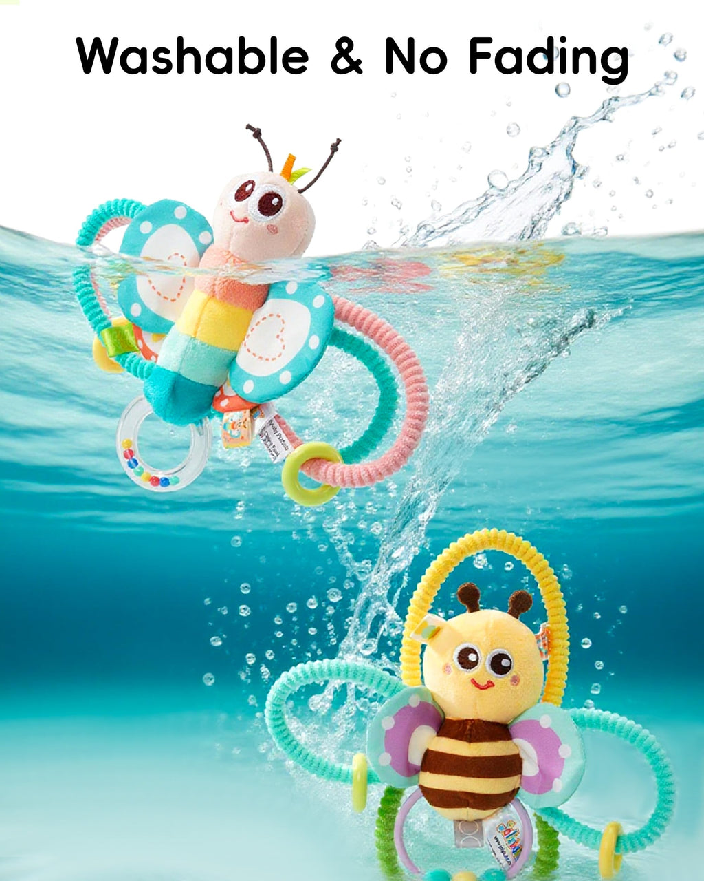 Jollybaby Soft Baby Rattles & Plush Rings Toy for Newborn