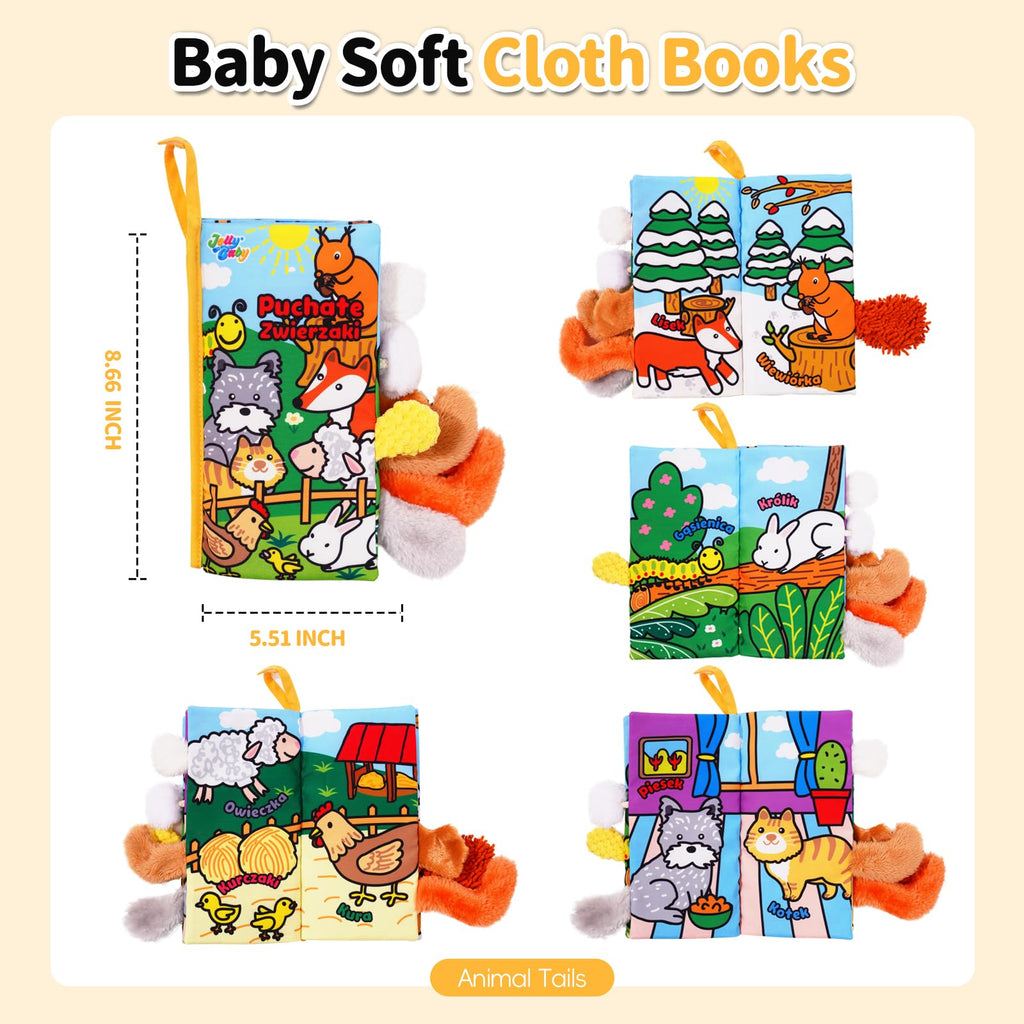 Jollybaby Soft Cloth Touch & Feel Crinkle Books for Baby