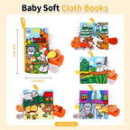 Jollybaby Soft Cloth Touch & Feel Crinkle Books for Baby