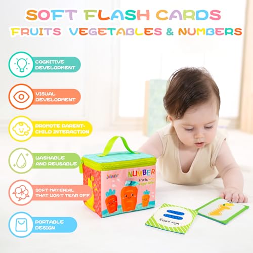 Jollybaby Reusable Soft Flash Cards for Toddler