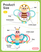 Jollybaby Soft Baby Rattles & Plush Rings Toy for Newborn