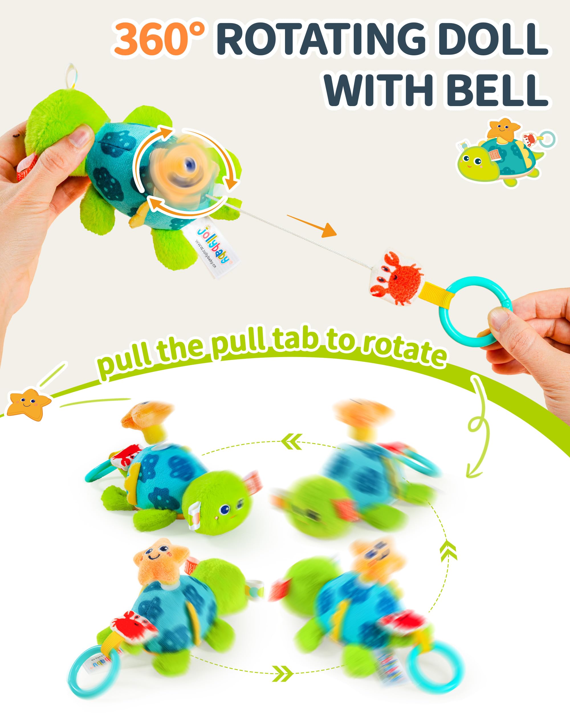 Jollybaby Baby Rattles & Soft Plush Spinner Toy