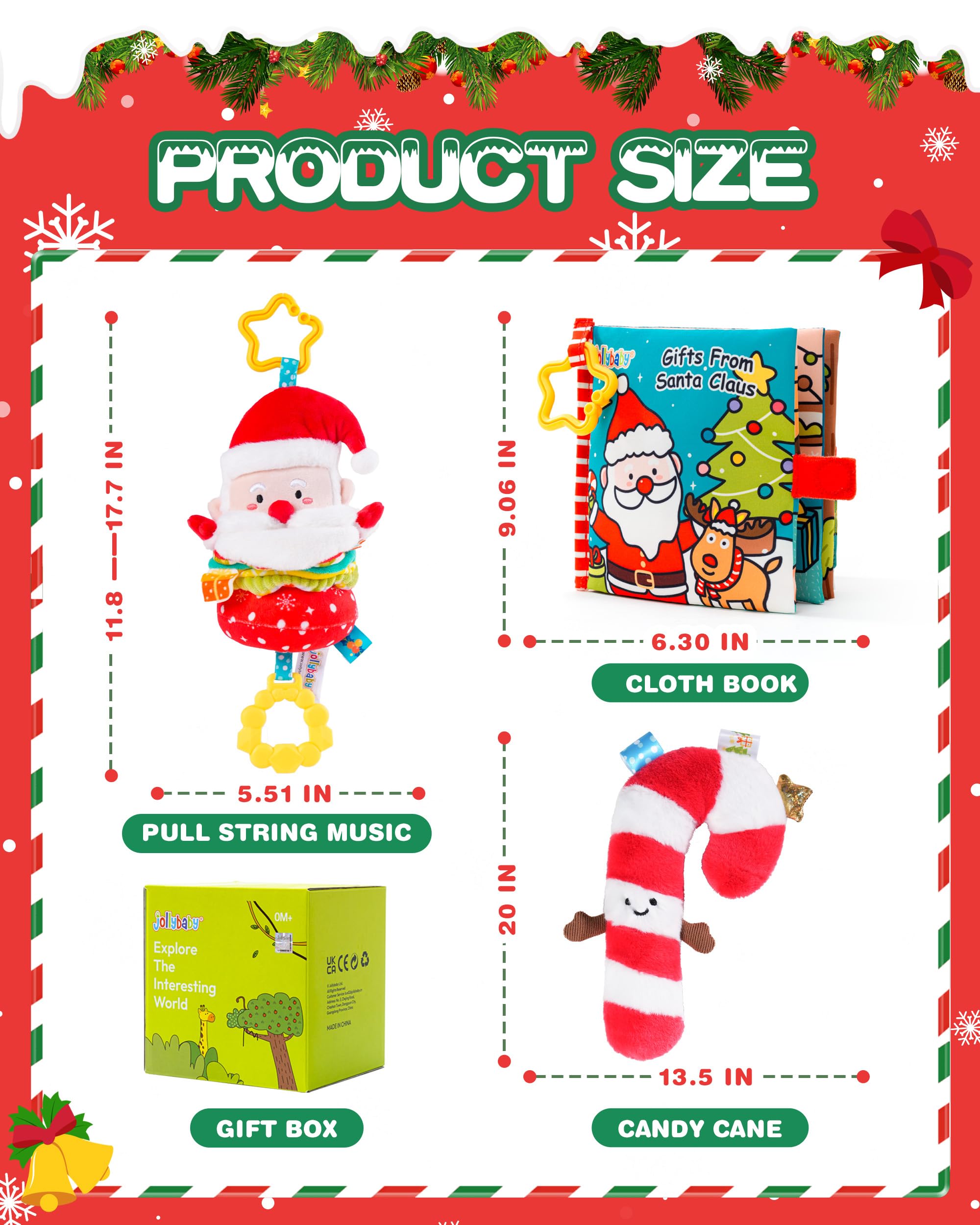 Jollybaby My Baby First Christmas Toys Set for Toddler