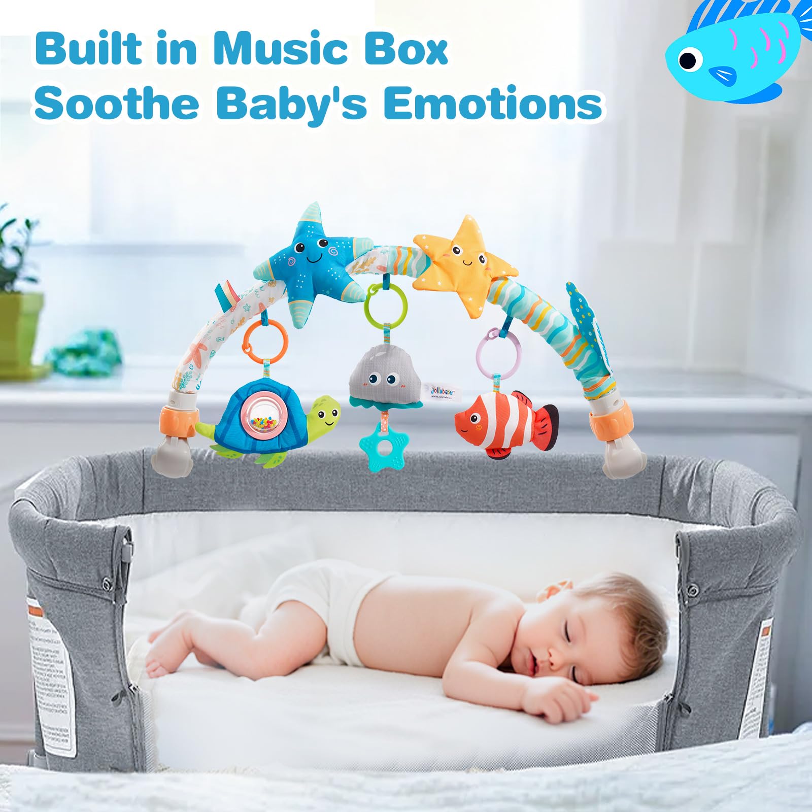 Jollybaby Bassinet Stroller Crib Mobile Toy for Baby