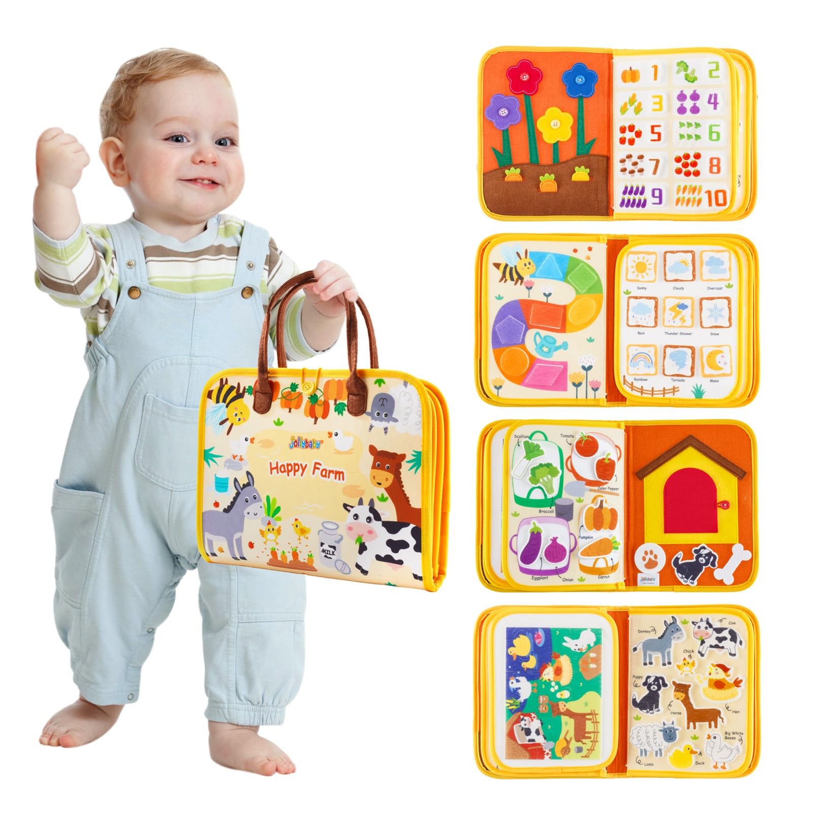 Jollybaby Montessori Activity Busy Book for Toddlers